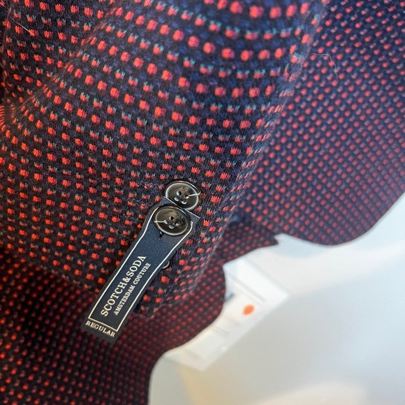 Scotch & Soda Sportscoast Blazer Mens Plaid Red and Dark Blue XL - Picture 4 of 8